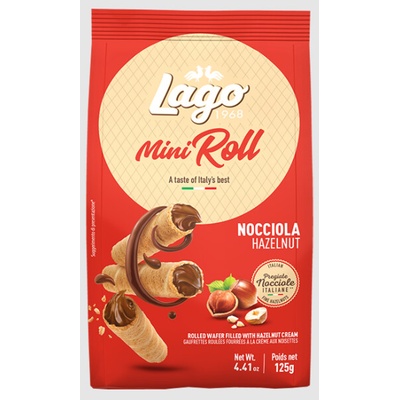 Gastone Lago Mini trubičky s lískovými oříšky a krémem 125 g