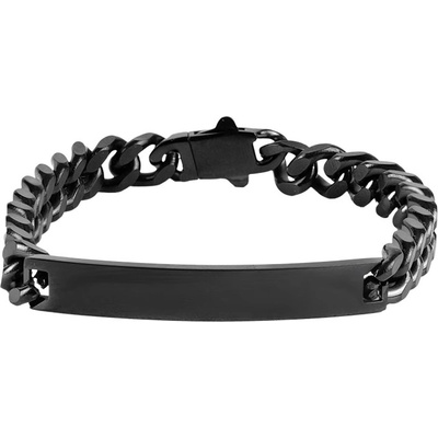 Bellita Черна мъжка гривна с едра плетка и плочка Bellita (BLT-BE570-B)