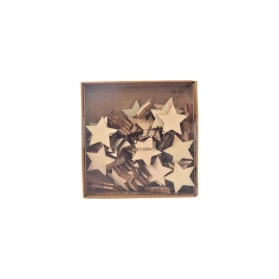 Konfety Hviezdy drevené 2x2cm