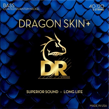 DR Strings Dragon Skin+ Coated Nickel 5-String Light 40-120 Струни за 5-струнна бас китара