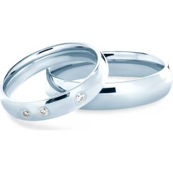 Image 1 of SAVICKI Сватбени халки: бяло злато, полукръгъл профил. 4 мм