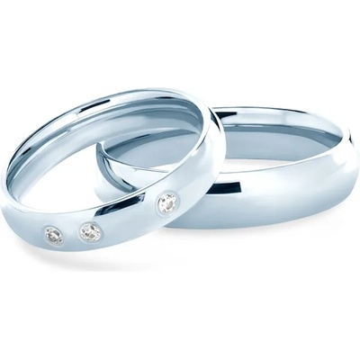 SAVICKI Сватбени халки: бяло злато, полукръгъл профил. 4 мм