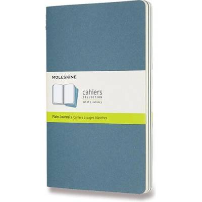 Moleskine Sešity Cahier L čisté 3 ks tm. tyrkysové