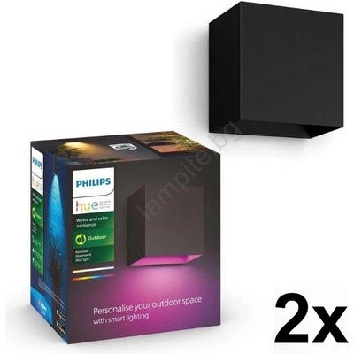 Philips - Комплект 2x LED RGBW димируемо външно осветително тяло Hue RESONATE LED/8W/230V IP44 (P5830A)