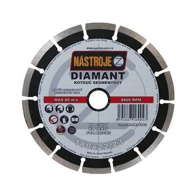 Nástroje cz Kotouč diamantový segmentový 180 x 2,2 x 22,2 mm IM-DK-S180