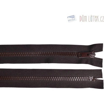 Zips kostený nedeliteľný tmavo hnedý, dĺžka 20 cm