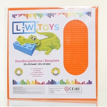 L-W Toys Veľká podložka na stavanie 50x50 bodů oranžová