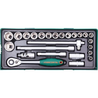 JONNESWAY Gola sada 1/2", 6hranné hlavice, 10-32 mm, 25 kusů S04H4125SP