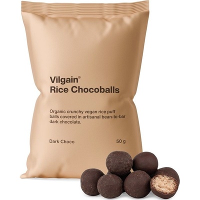 Vilgain Rice Chocoballs BIO hořká čokoláda 50 g – Zboží Dáma