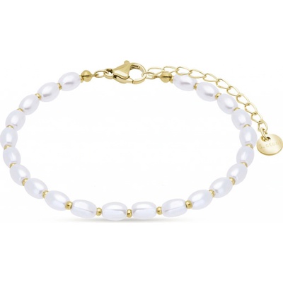 Biju PARIS 2824 Náramek pozlacený oválné perličky 2002824