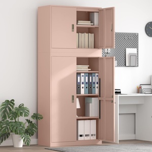 vidaXL Шкаф за съхранение 2 бр. Розово 90 x 40 x 210 см Стомана (3438724)