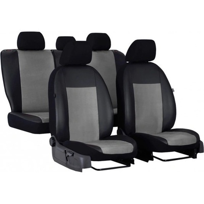 Autopoťah Pok-ter UNICO premium pre väčšie sedadlá svetlo šedá-čierne Alcantara-koža