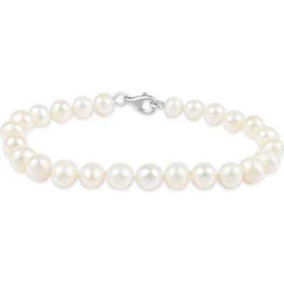 Meucci Náramek s bílými říčními perlami SPS016B