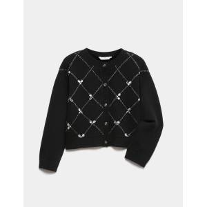 Marks & Spencer Блестящ кардиган (6-16 години) Marks & Spencer черна Marks & Spencer | Cheren | Момичешки | 7-8 години