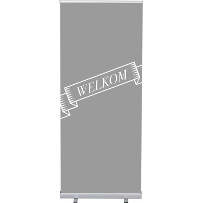 Jansen Display Set Roll-baneru Budget s vytištěným motivem, Přivítání, šedý, holandsky, 870 x 2080 mm