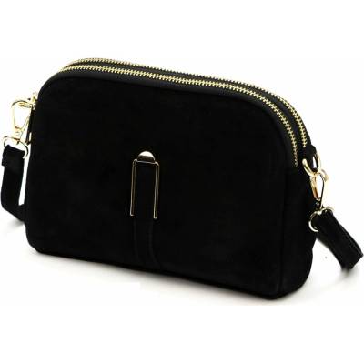 Luka Dámska kožená čierna crossbody kabelka 25-084