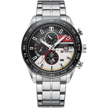 Curren Мъжки часовник Curren Rheot, Неръждаема стомана, Хронограф, Сребрист / Бял (CURREN-8410-SILVER-WHITE)