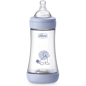 Chicco Шише за хранене Chicco Perfect 5 - Със среден поток, 240 ml, 3 м+, синьо (N0285) - ozone