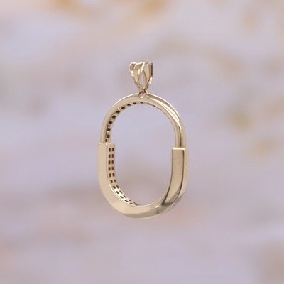 Lillian Vassago Celozlatý přívěsek ve tvaru oválu LLV13 GP002