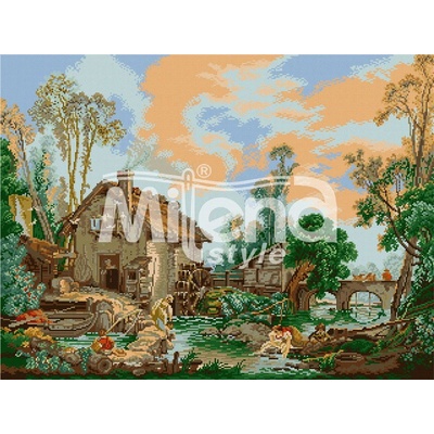 Milena Style Воденицата - гоблен със схема конци dmc 1: 4