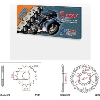 ČZ Řetězová sada Triumph 900 Bonneville T100 17-23
