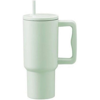Maku Kitchen Life 900 мл зелена двустенна термочаша с дръжка и сламка maku