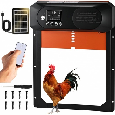 Amzon Automatická dvířka do kurníku Cieex s časovačem, vodotěsný LED displej, světelný senzor, dálkové ovládání, Barvy a parametry Materiál hliníková slitina – Zbozi.Blesk.cz