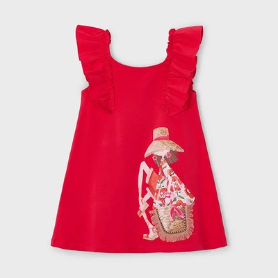 Mayoral Рокля волани в червен цвят за мини момиче Mayoral