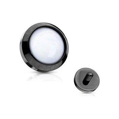 Šperky4U černý microdermal ozdobná část bílá MD01027-K