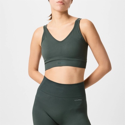 USA Pro Women's Scoop Back Low Impact Sports Bra - Khaki