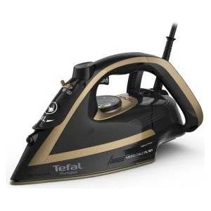 Tefal Puregliss Steam Iron, 3000 Watts, 280 g/min steam boost, 0-50 g/min variable steam, vertical steam, Durilium AirGlide Autoclean soleplate, Micro-Calc filter, black/gold, FV8064 Ютии