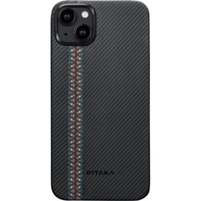 PITAKA MagEZ 4 600D Fusion Weaving Aramid Fiber MagSafe Case - кевларен кейс с MagSafe за iPhone 15 (черен-сив)