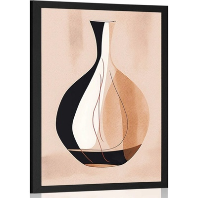 Plakát abstraktní tvary váza - 20x30 black