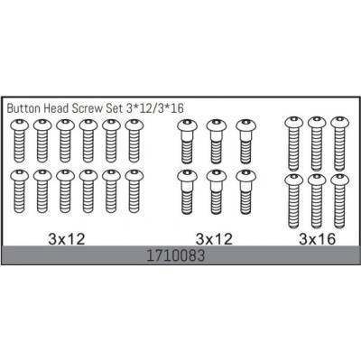 Absima Button Head Screw Set 3*12/3*16