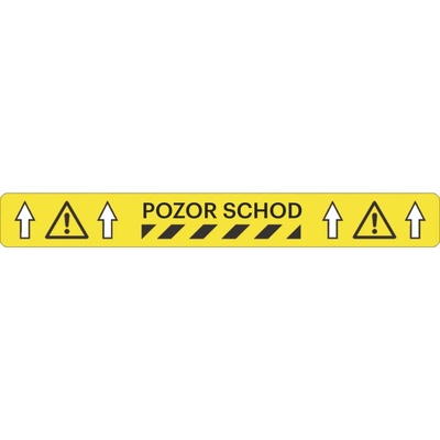 Univerzální podlahové značení s potiskem WT-5420, ''Pozor schod'' – protiskluzová fólie, 5 m × 75 mm