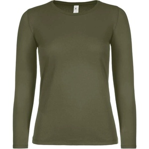 B&C Collection B&C E150 LSL / Дамска тениска с дълъг ръкав - градско каки M (01006Tu4202)