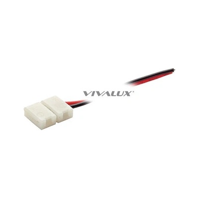 VIVALUX КОНЕКТОР ЗА LED ЛЕНТА VIVALUX ЗАХРАНВАЩ С КАБЕЛ 15см 12V 10мм PL 14x16x5мм 2бр (VIV003905)
