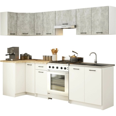 Akord Kuchyňský set OLIVIA 3,0 m beton/bílá