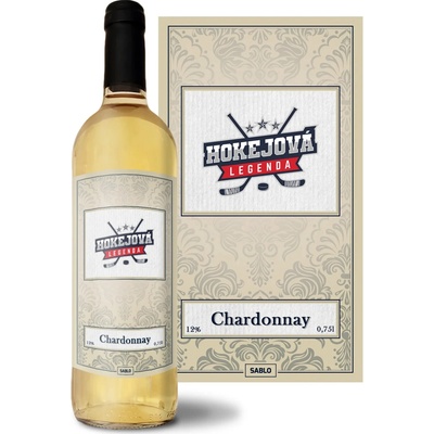 Sablio Hokejová legenda Chardonnay biele suché víno 12 % 0,75 l (čistá fľaša)