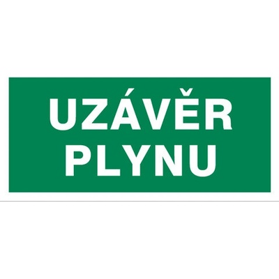 Značka Uzávěr plynu, samolepicí fólie, 100 × 210 mm BZ FT936