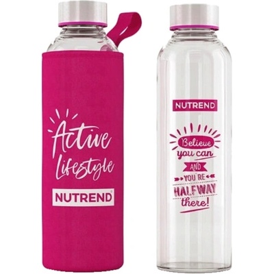 Nutrend Skleněná láhev s termoobalem 500ml - růžová