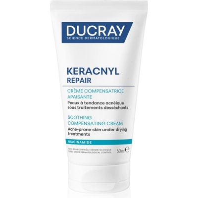 Ducray Keracnyl Repair Soothing Compensating Cream успокояващ и хидратиращ крем за чувствителна кожа склонна към акне 50ml