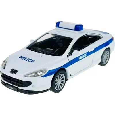 Welly Полицейска количка Peugeot Coupé 407, мащаб 1: 34 од Welly CityDuty (49720D-PEU)