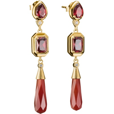 Thomas Sabo H2332-414-10 Earrings Red stones Elyndra Gold-plated