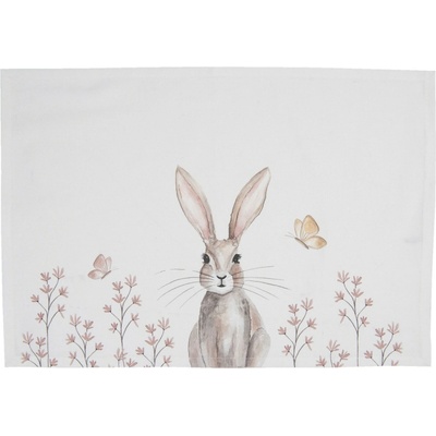 Clayre & Eef Sada bavlnených prestieranie s motívom králika Rustic Easter Bunny 48 x 33 cm