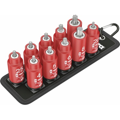Wera 004930 Zástrčné bitové hlavice 3/8" pre elektrikárov Belt B VDE 1 Zyklop s pridržiavacie funkciou (Sada 10 dielov)