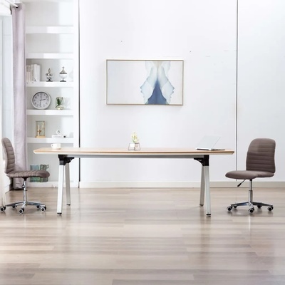 vidaXL Трапезни столове, 2 бр, таупе, текстил (283608)