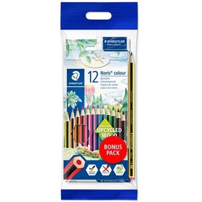 STAEDTLER Комплект цветни моливи, шестоъгълни, с графитен молив и гума, STAEDTLER "Noris 185", 12 различни цвята 61 SET6 (61 SET6)