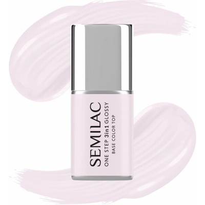 Semilac One Step Glossy 3v1 hybridní lak na nehty S235 broskvová béžová 7 ml