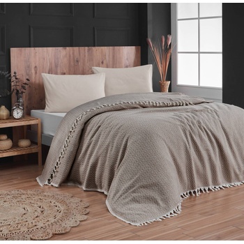 Image 1 of Png Панагюрище Покривало за легло жакард 220/240 см 100% памук кафяво